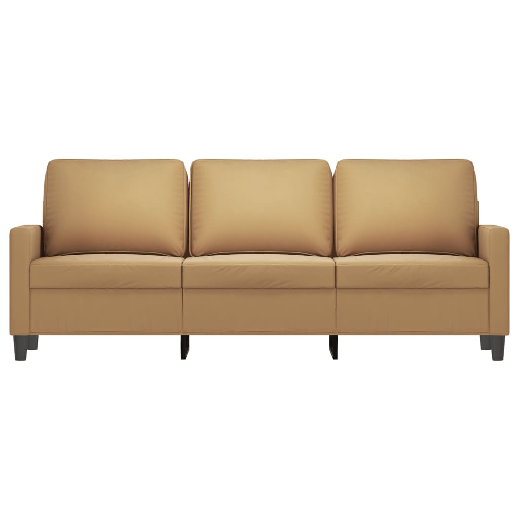 3-personers sofa 180 cm fløjl brun