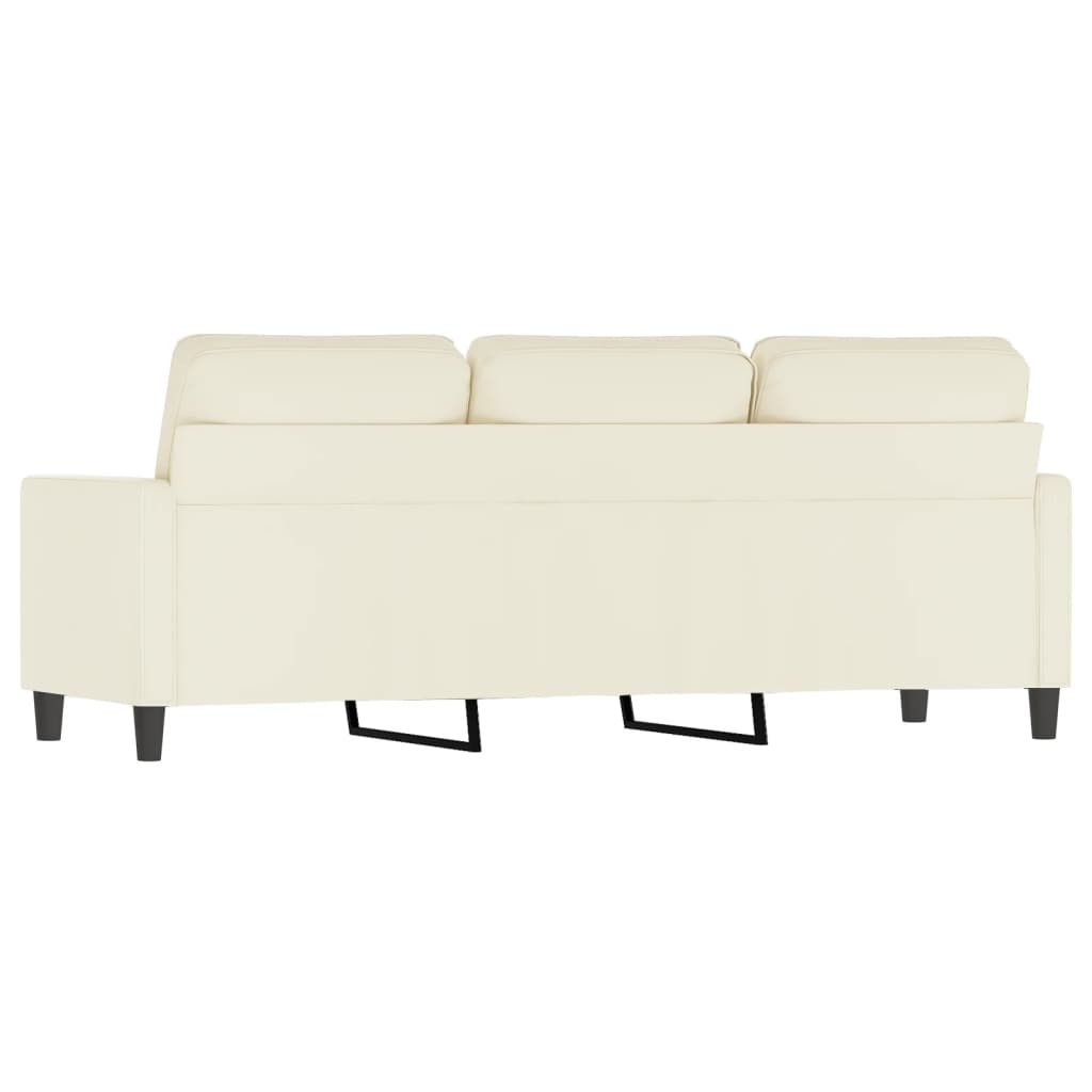 3-personers sofa 180 cm fløjl cremefarvet