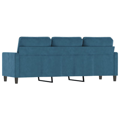 3-personers sofa 180 cm velour blå