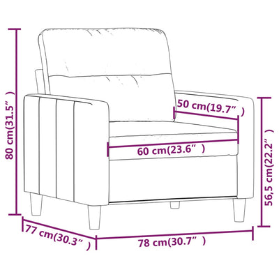 lænestol 60 cm stof mørkegrå