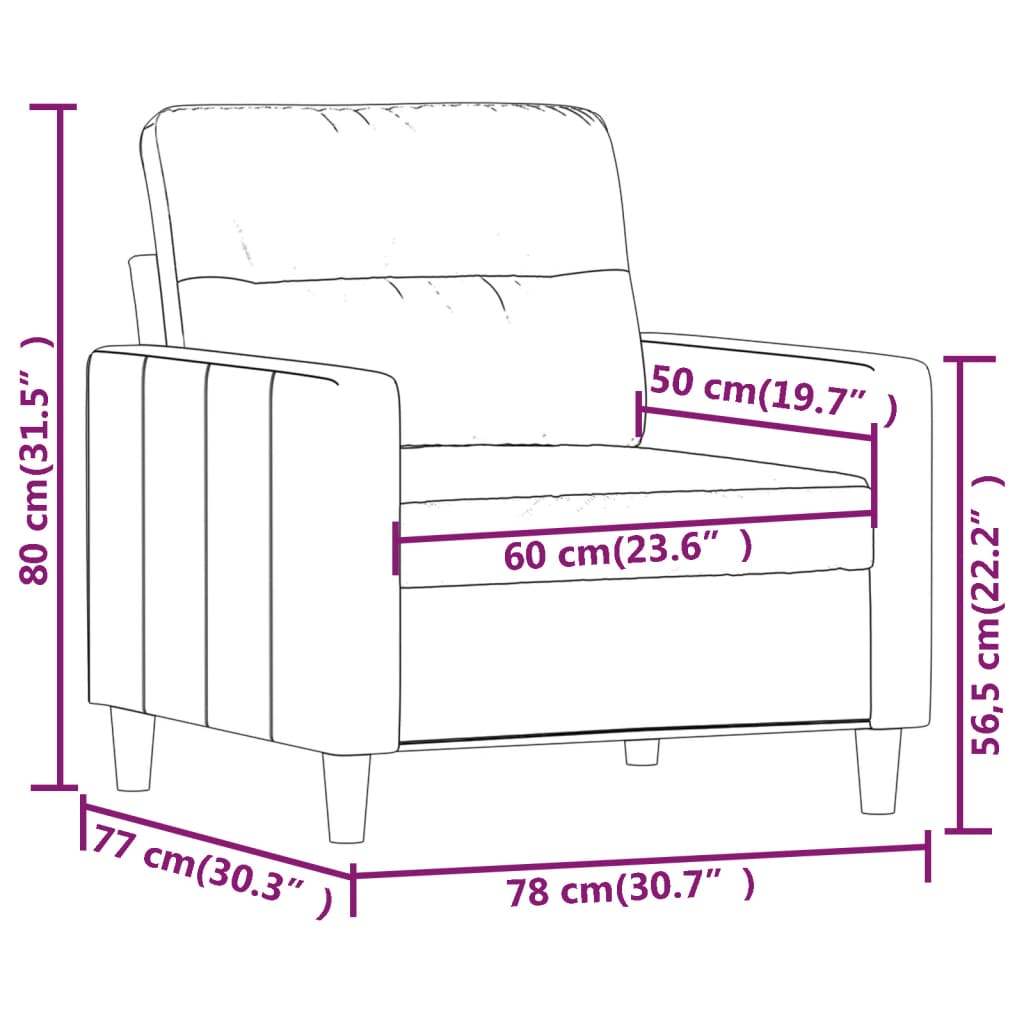 lænestol 60 cm stof lysegul