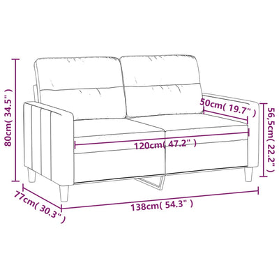 2-personers sofa 120 cm stof lysegrå