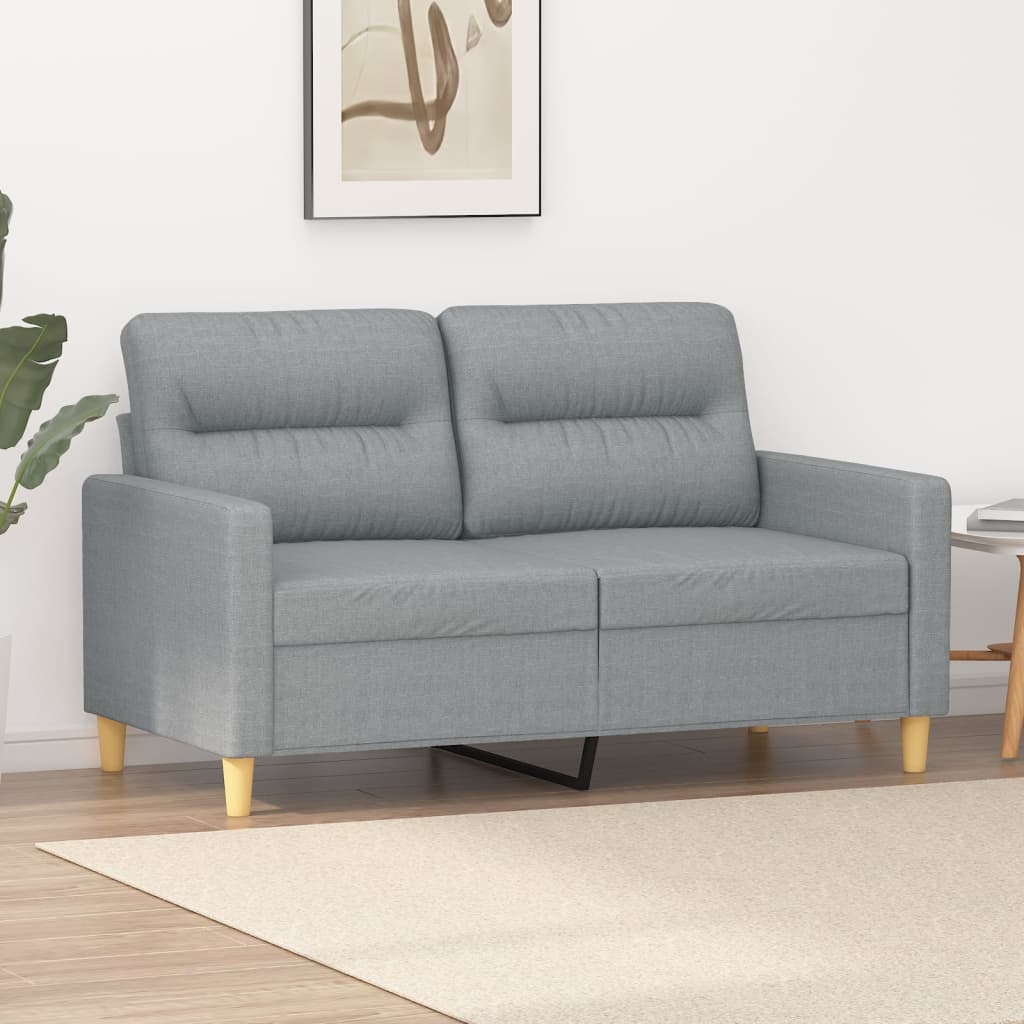 2-personers sofa 120 cm stof lysegrå