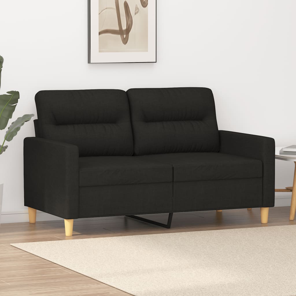 2-personers sofa 120 cm stof sort