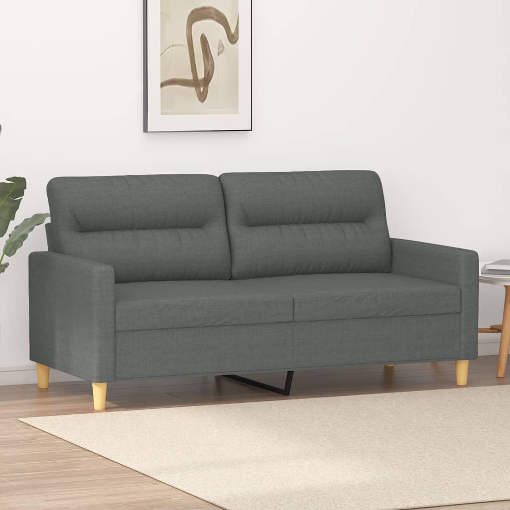 2-personers sofa 140 cm stof mørkegrå