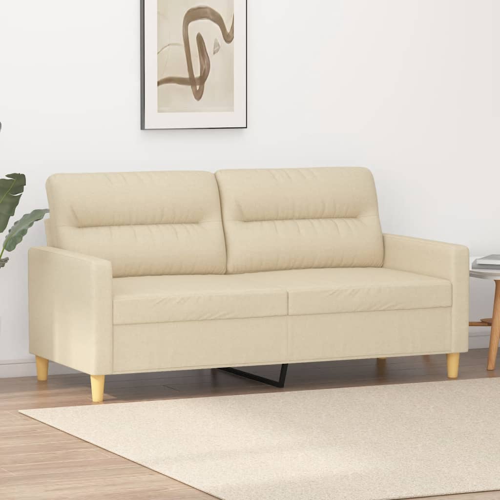 2-personers sofa 140 cm stof cremefarvet