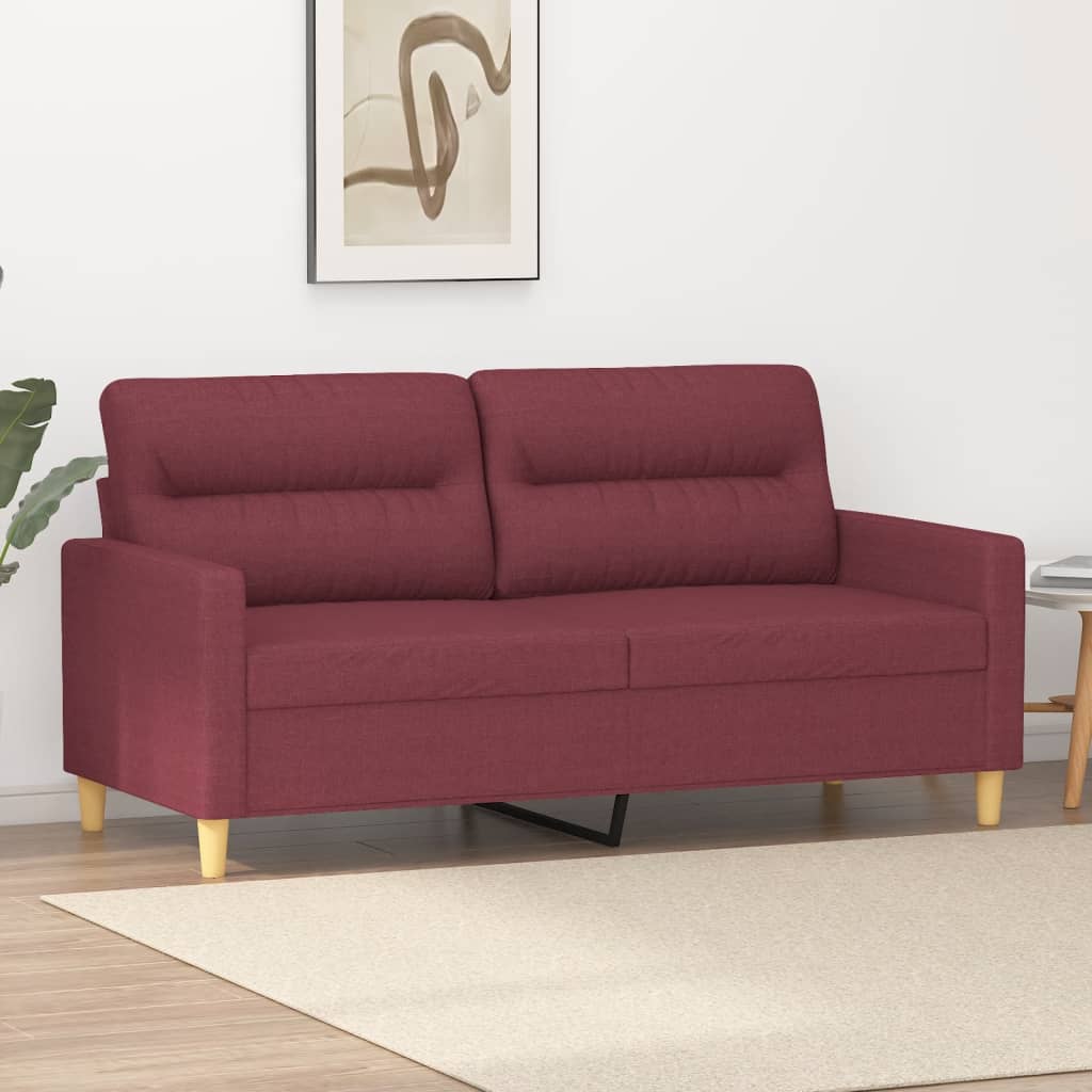 2-personers sofa 140 cm stof vinrød