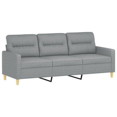 3-personers sofa 180 cm stof lysegrå