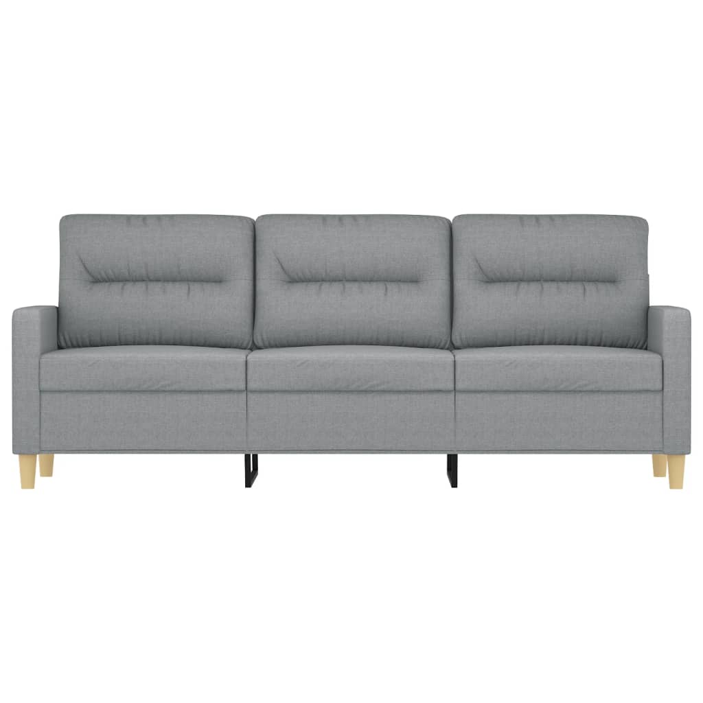 3-personers sofa 180 cm stof lysegrå