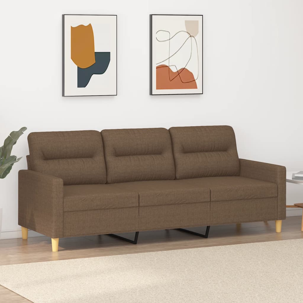 3-personers sofa 180 cm stof brun