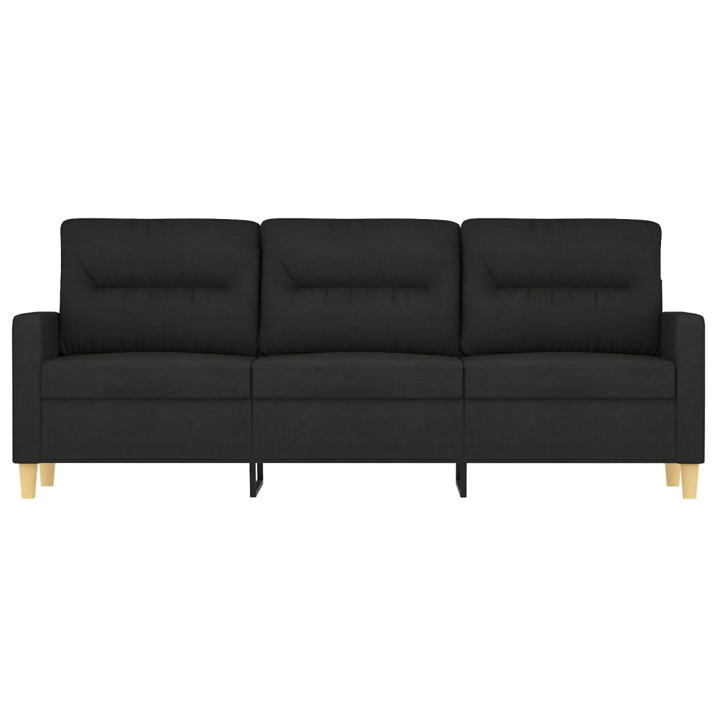 3-personers sofa 180 cm stof sort