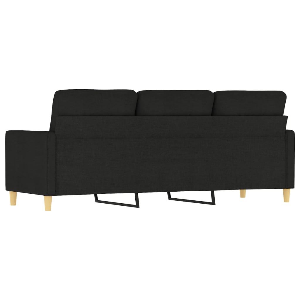 3-personers sofa 180 cm stof sort