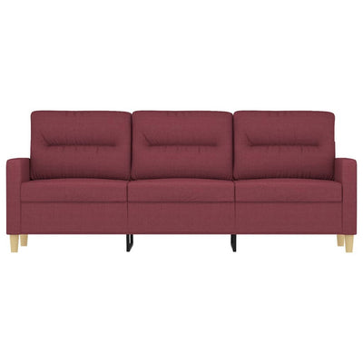 3-personers sofa 180 cm stof vinrød