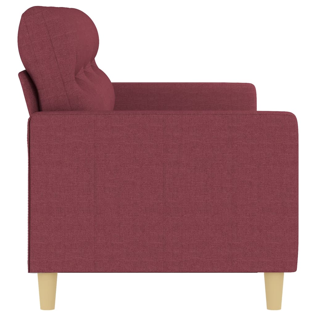 3-personers sofa 180 cm stof vinrød