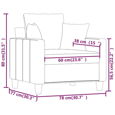 lænestol 60 cm stof cremefarvet