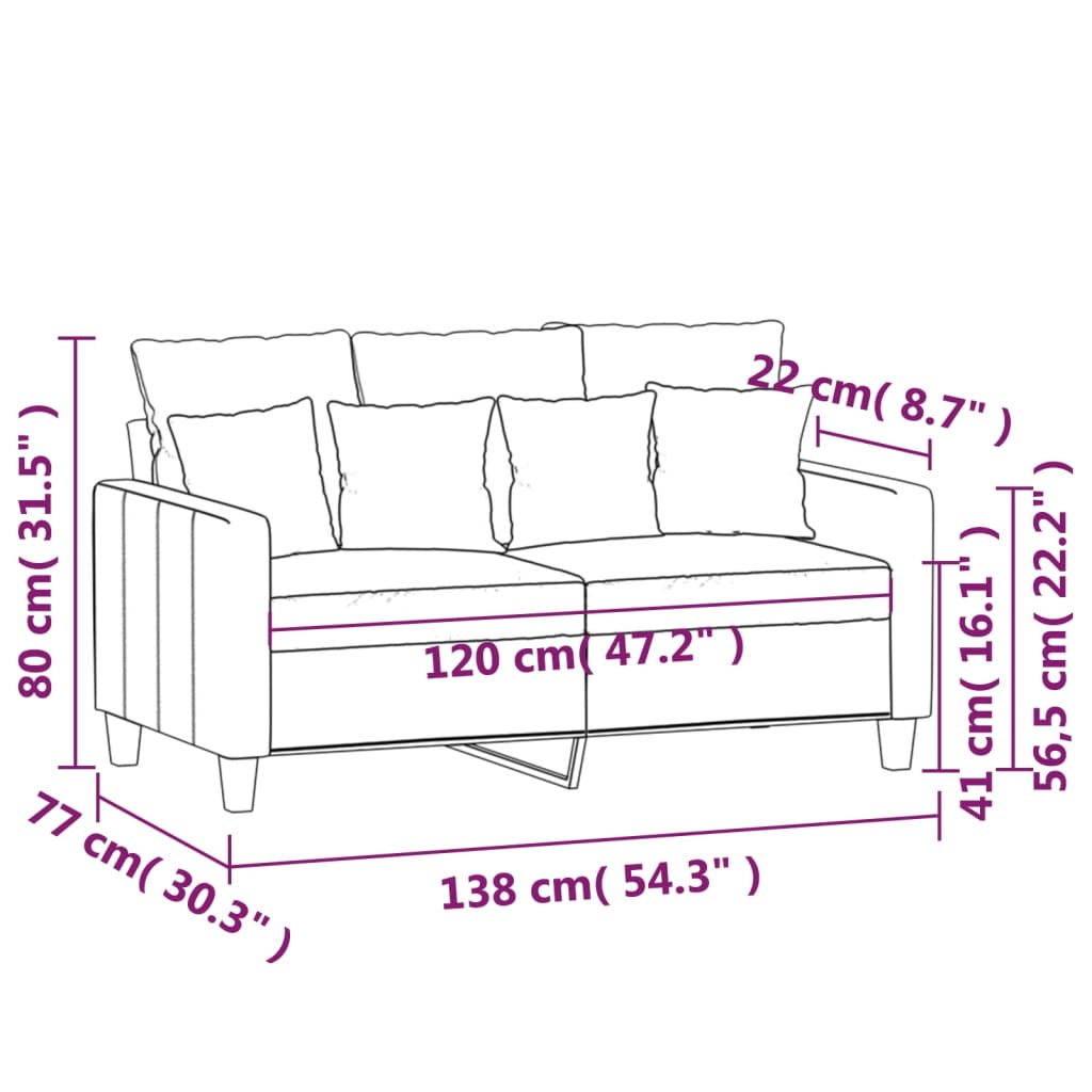 2-personers sofa 120 cm stof brun