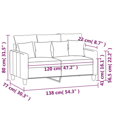 2-personers sofa 120 cm stof sort