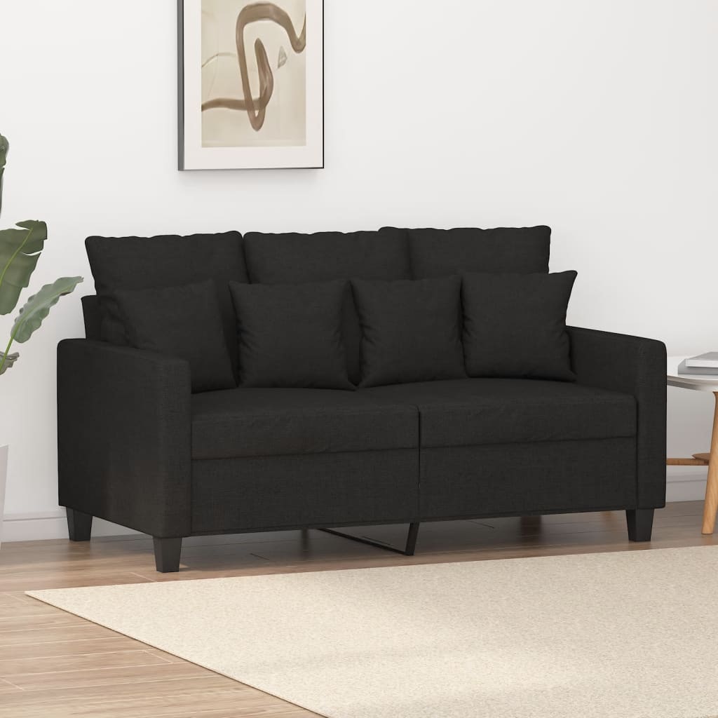 2-personers sofa 120 cm stof sort