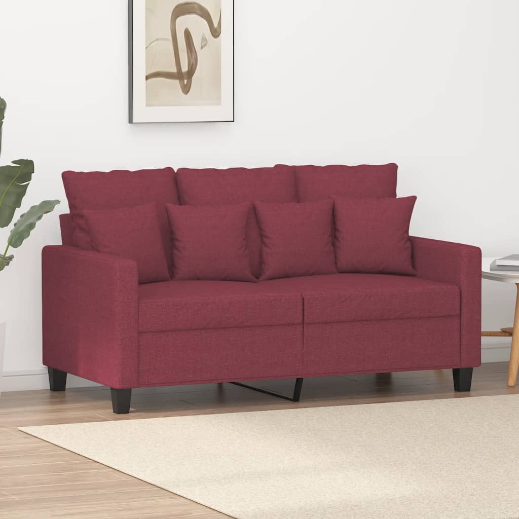 2-personers sofa 120 cm stof vinrød