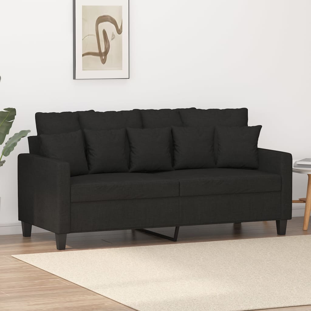 2-personers sofa 140 cm stof sort