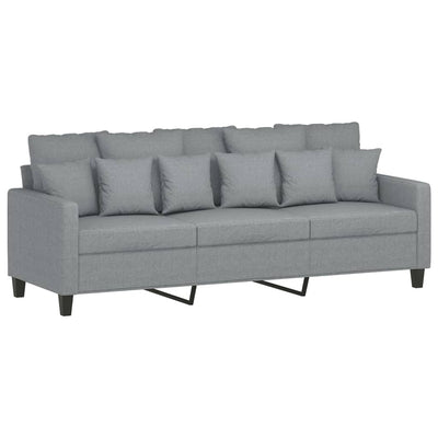 3-personers sofa 180 cm stof lysegrå