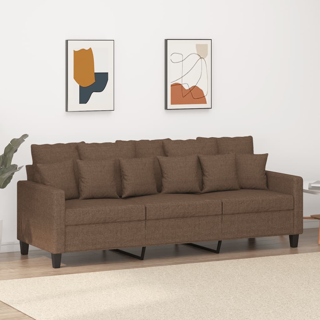 3-personers sofa 180 cm stof brun