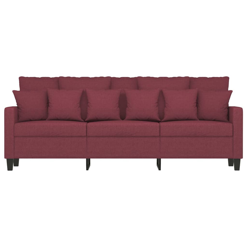 3-personers sofa 180 cm stof vinrød