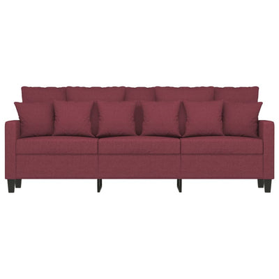 3-personers sofa 180 cm stof vinrød