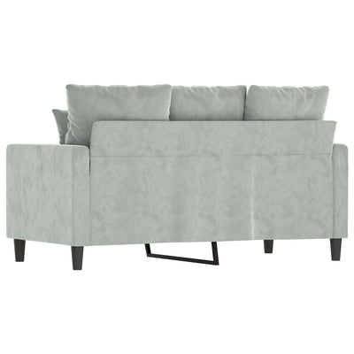 2-personers sofa 120 cm velour lysegrå