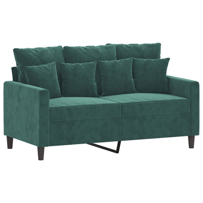 2-personers sofa 120 cm fløjl mørkegrøn