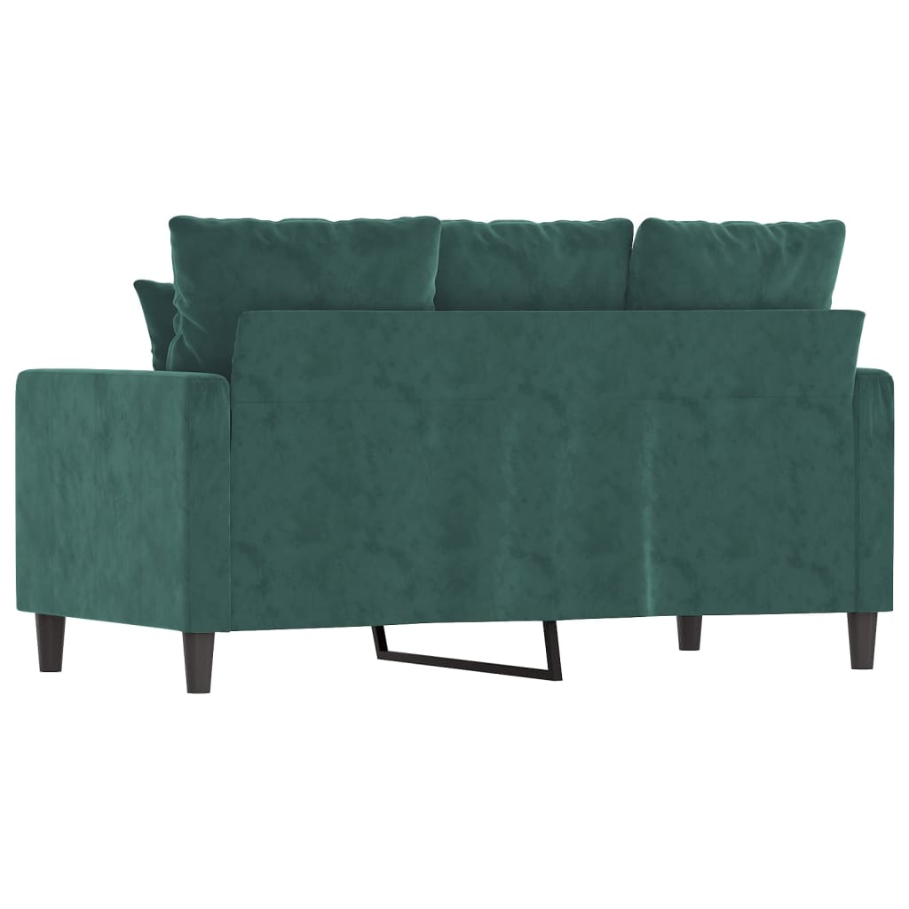 2-personers sofa 120 cm fløjl mørkegrøn