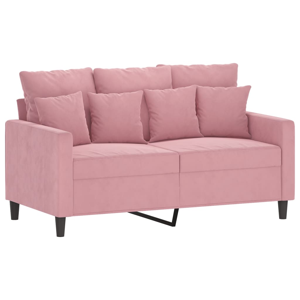 2-personers sofa 120 cm fløjl lyserød