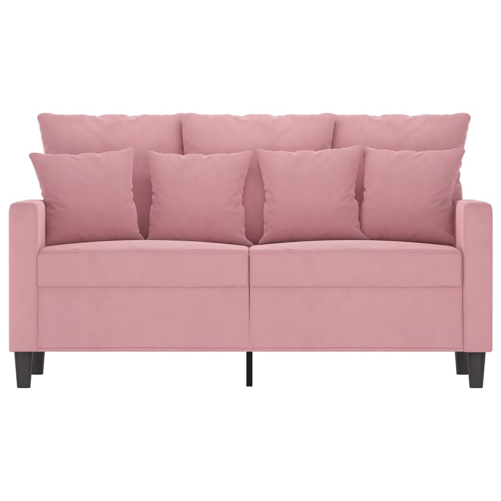 2-personers sofa 120 cm fløjl lyserød