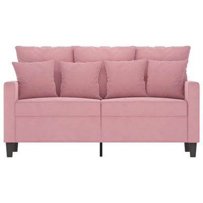 2-personers sofa 120 cm fløjl lyserød