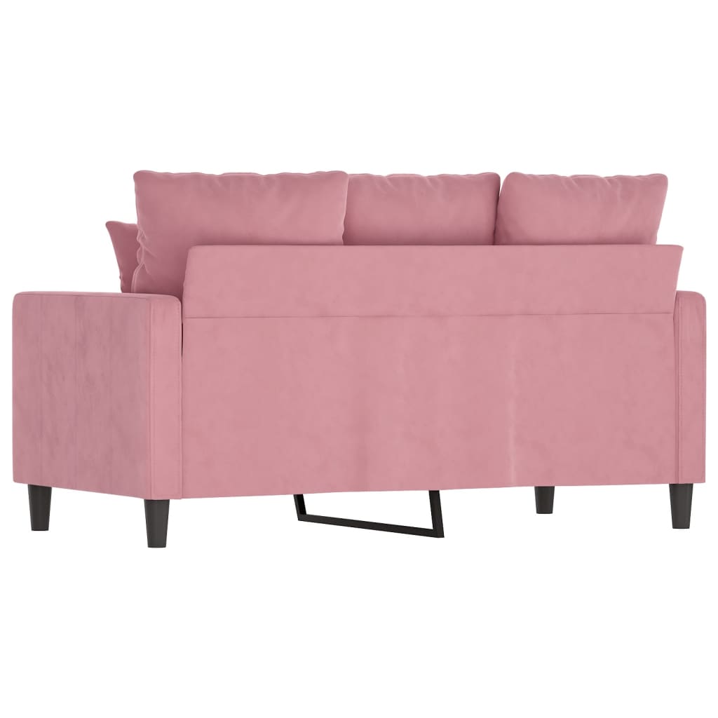 2-personers sofa 120 cm fløjl lyserød