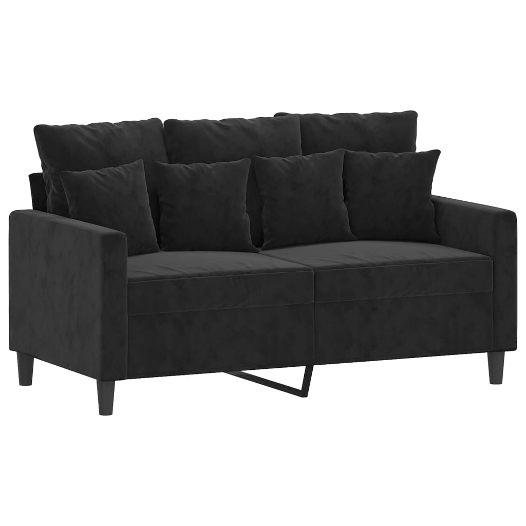 2-personers sofa 120 cm fløjl sort