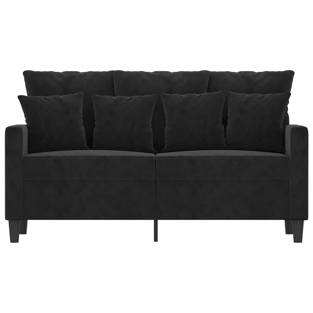 2-personers sofa 120 cm fløjl sort