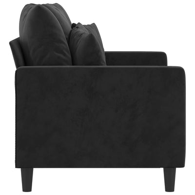 2-personers sofa 120 cm fløjl sort