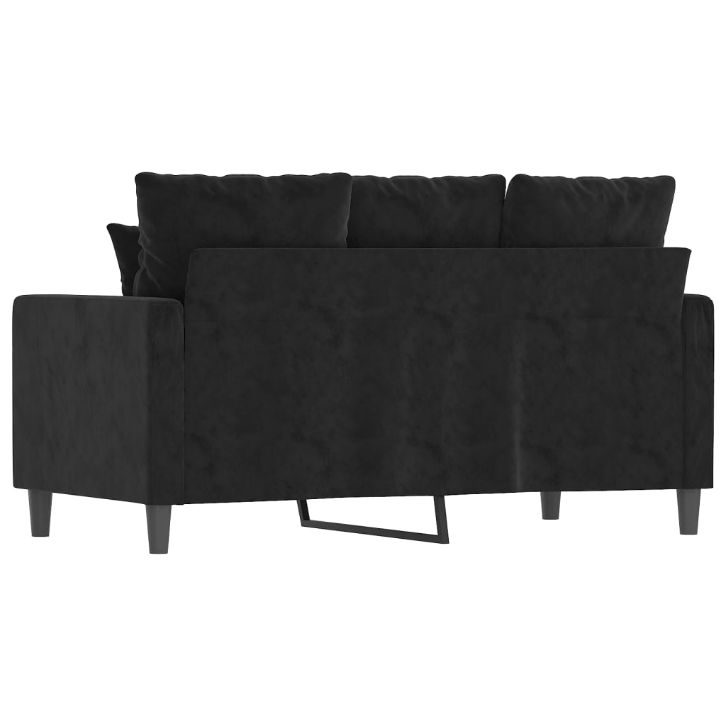 2-personers sofa 120 cm fløjl sort