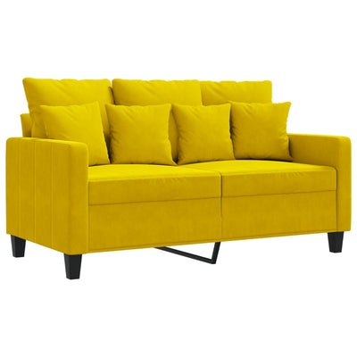 2-personers sofa 120 cm fløjl gul