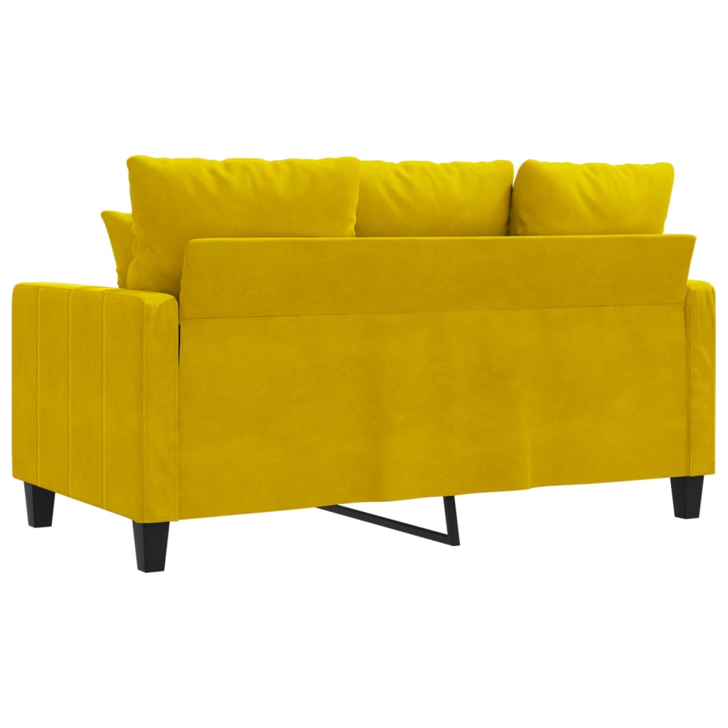 2-personers sofa 120 cm fløjl gul