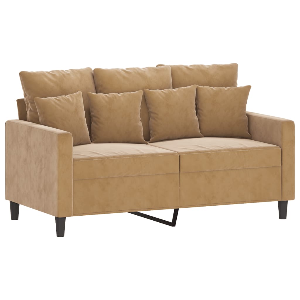 2-personers sofa 120 cm fløjl brun