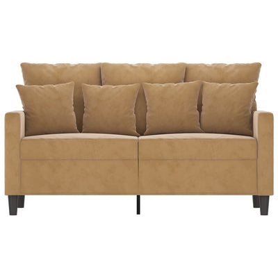 2-personers sofa 120 cm fløjl brun