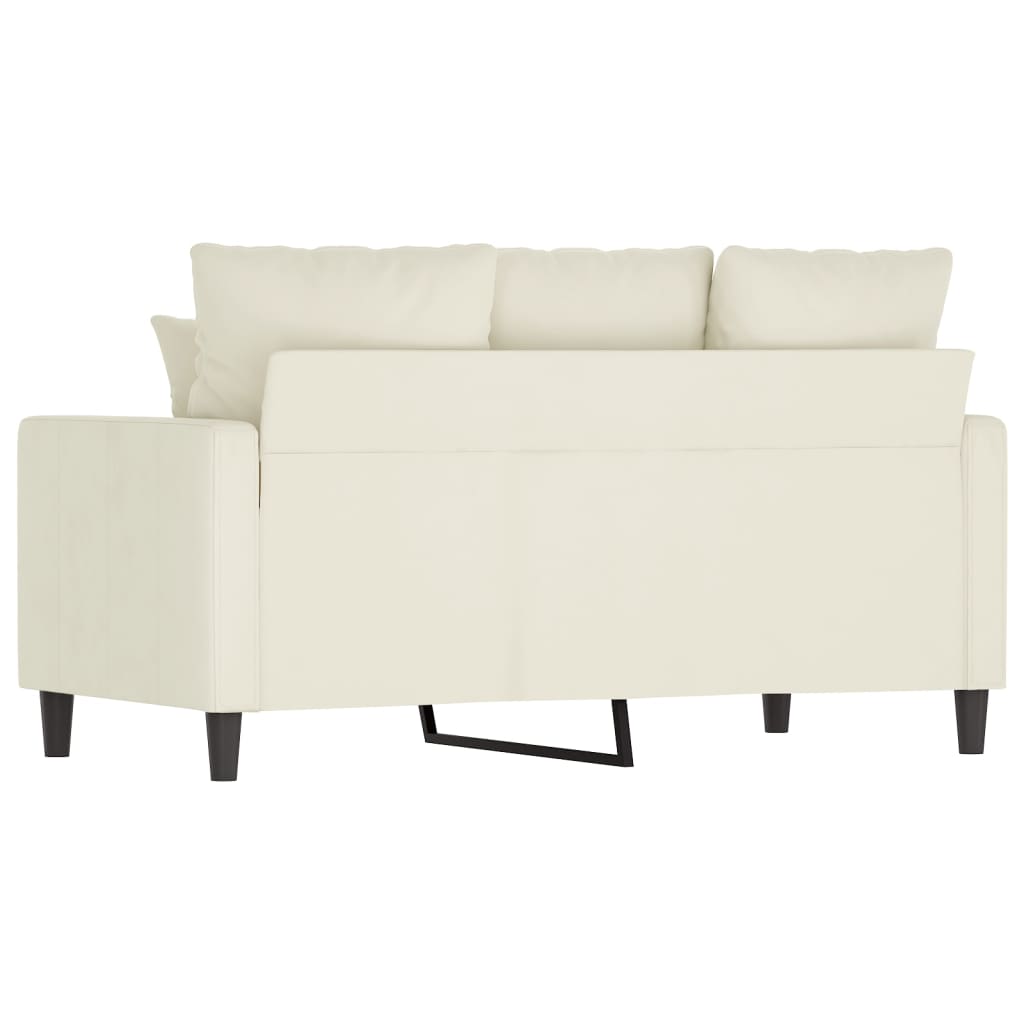 2-personers sofa 120 cm velour cremefarvet