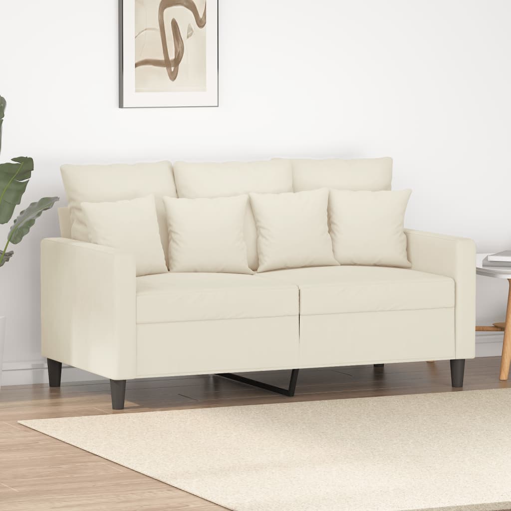 2-personers sofa 120 cm velour cremefarvet