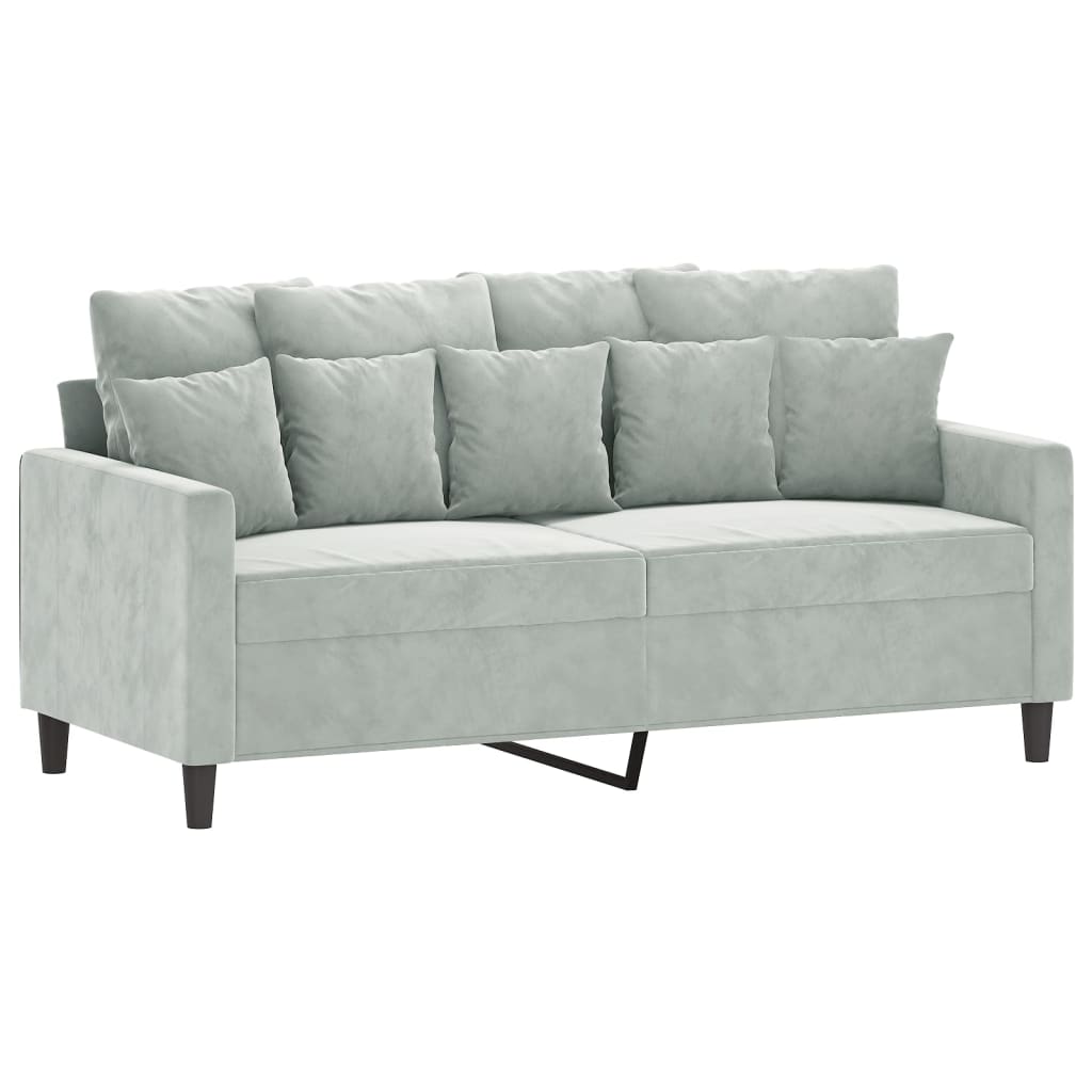 2-personers sofa 140 cm fløjl lysegrå