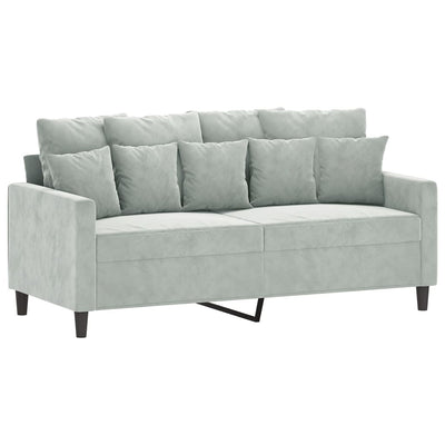 2-personers sofa 140 cm fløjl lysegrå