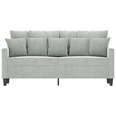 2-personers sofa 140 cm fløjl lysegrå