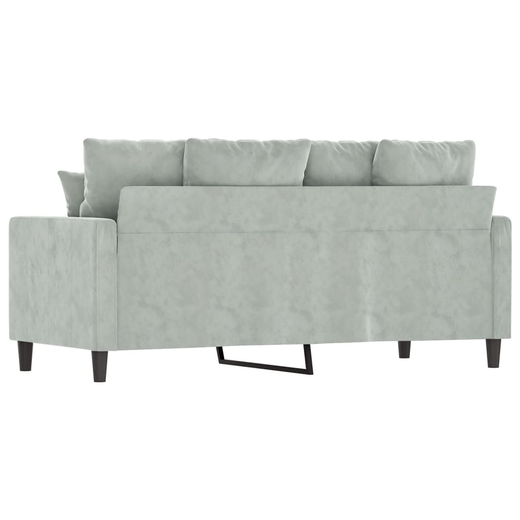 2-personers sofa 140 cm fløjl lysegrå