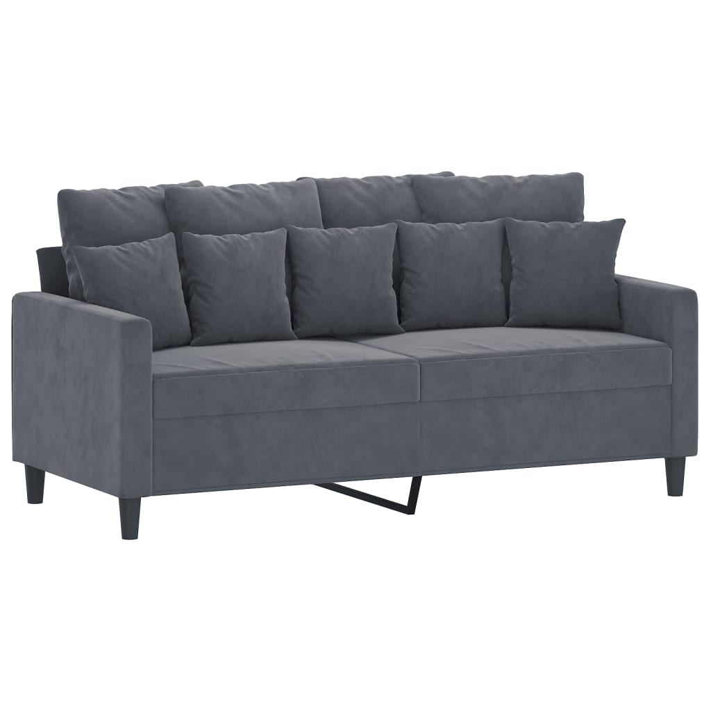 2-personers sofa 140 cm fløjl mørkegrå